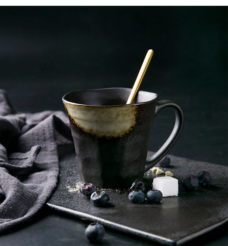 160 мл винтажная японская стильная грубая керамика латте кофейная чашка креативная Ретро керамическая кружка молоко фруктовый сок чашки Посуда для напитков чашка