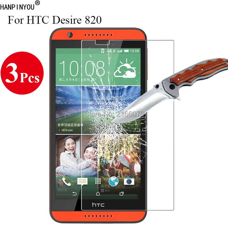 Новое закаленное стекло 3 шт./лот 9H 2.5D Защита экрана для HTC Desire 820 820G + 820s 820q 5 дюйма