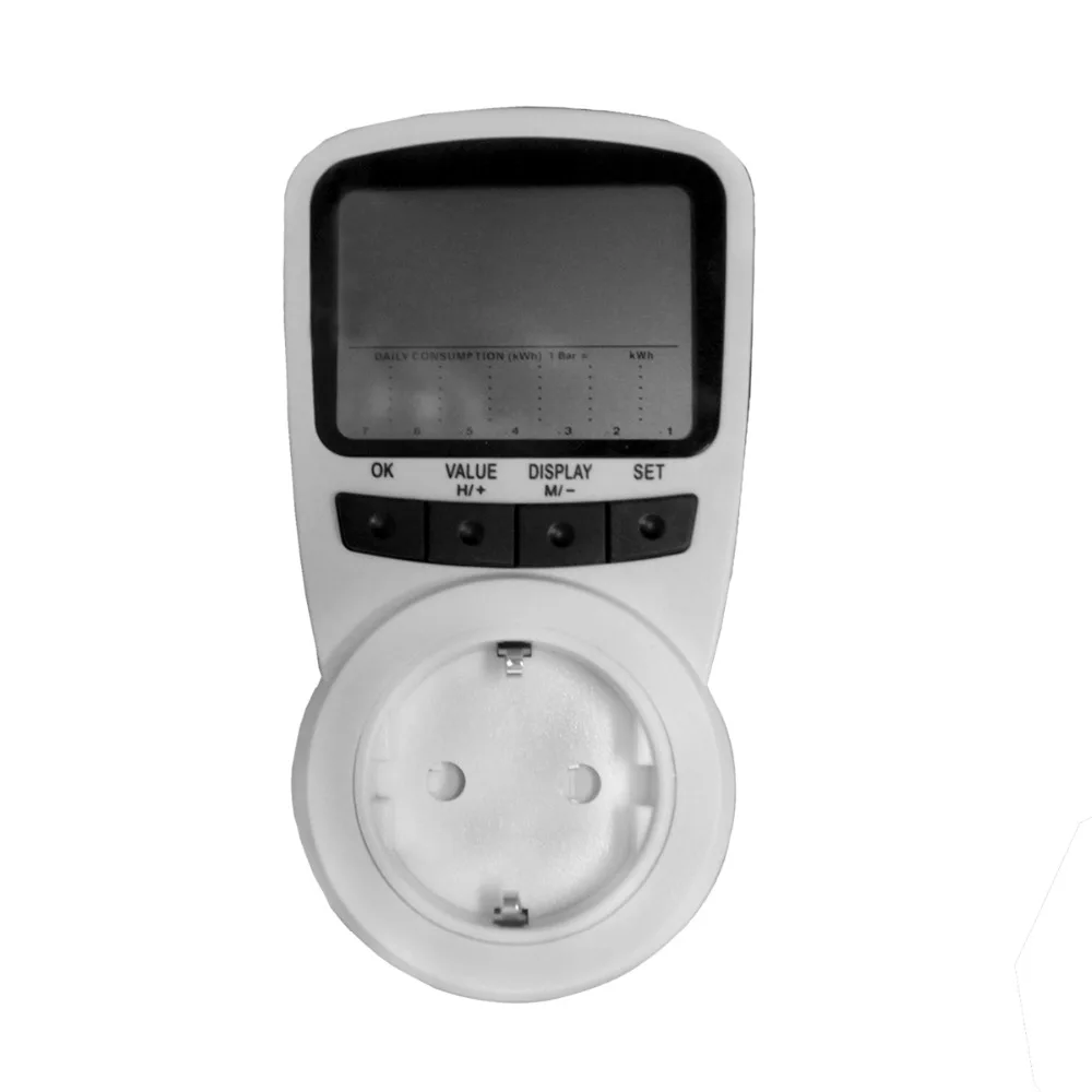 

EU/AU/US/UK Plug Digital LCD Power Energy Meter AC230V Wattage Voltage Current Amp Monitor Analyzer Power Metering Socket