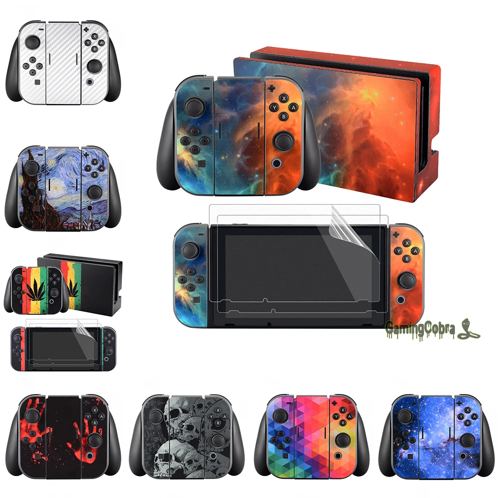 

Customized Patterned Full Set Faceplate Skin Decal Stickers with 2 pcs Screen Protectors for Nintendo switch