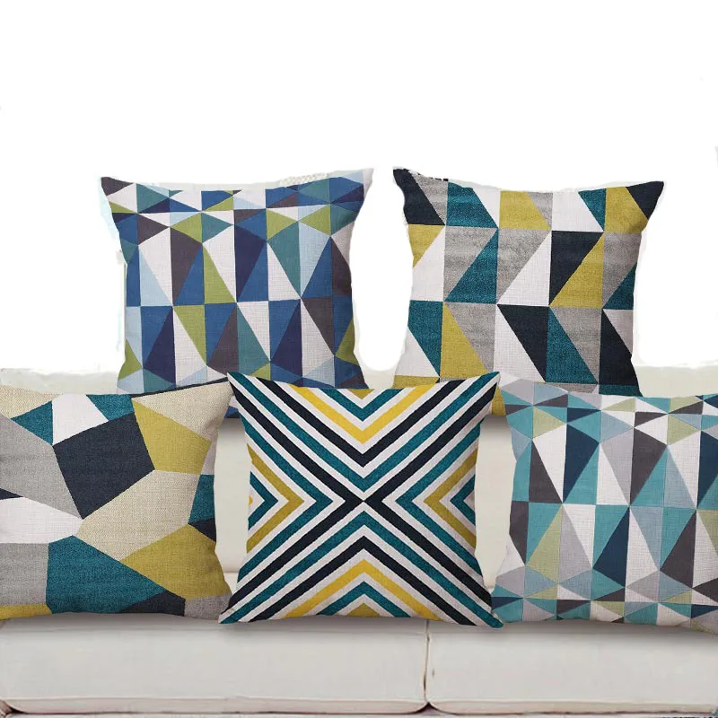 Aliexpress.com : Buy 45X45CM Linen Cushion Cover Geometric Style Throw Pillow Case Cover ...