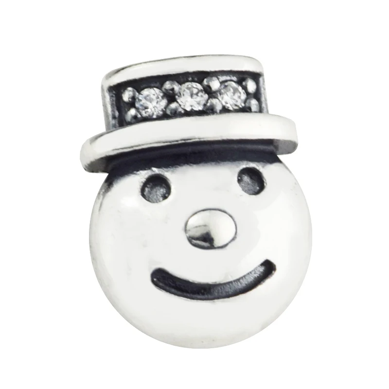 

DIY Beads for Jewelry Making Sterling-Silver-Jewelry Happy Snowman Petite Bead Charms Silver 925 Berloque Perles Women