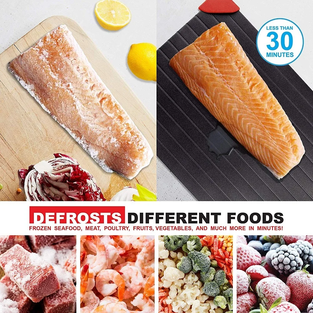 3MM Rapid Defrost Tray Fast Defrosting Tray Thawing Tray Aluminium Frozen Food Meat Fish Defroster Without Electricity Microwave 3MM Rapid Defrost Tray Fast Defrosting Tray Thawing Tray Aluminium Frozen Food Meat Fish Defroster Without Electricity Microwave