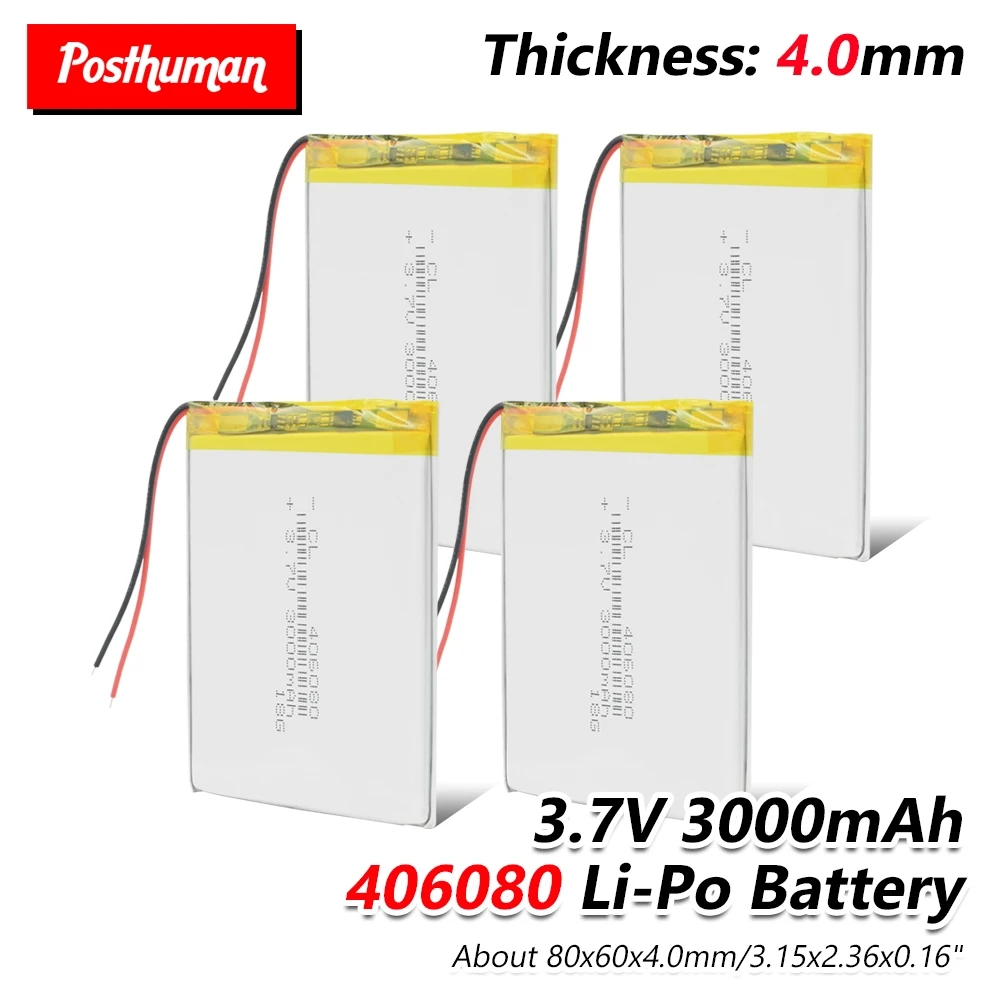 3,7 V 3000mAh литиевая батарея 406080 литий-полимерная li-Polymer Li Po Аккумуляторная батарея для планшета gps power Bank Высокое качество