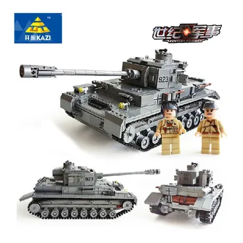 

KAZI 1193Pcs German Military Panzer IV War Tank Model Building Blocks F2 Tank Enlighten DIY Building Bricks Toys For Children