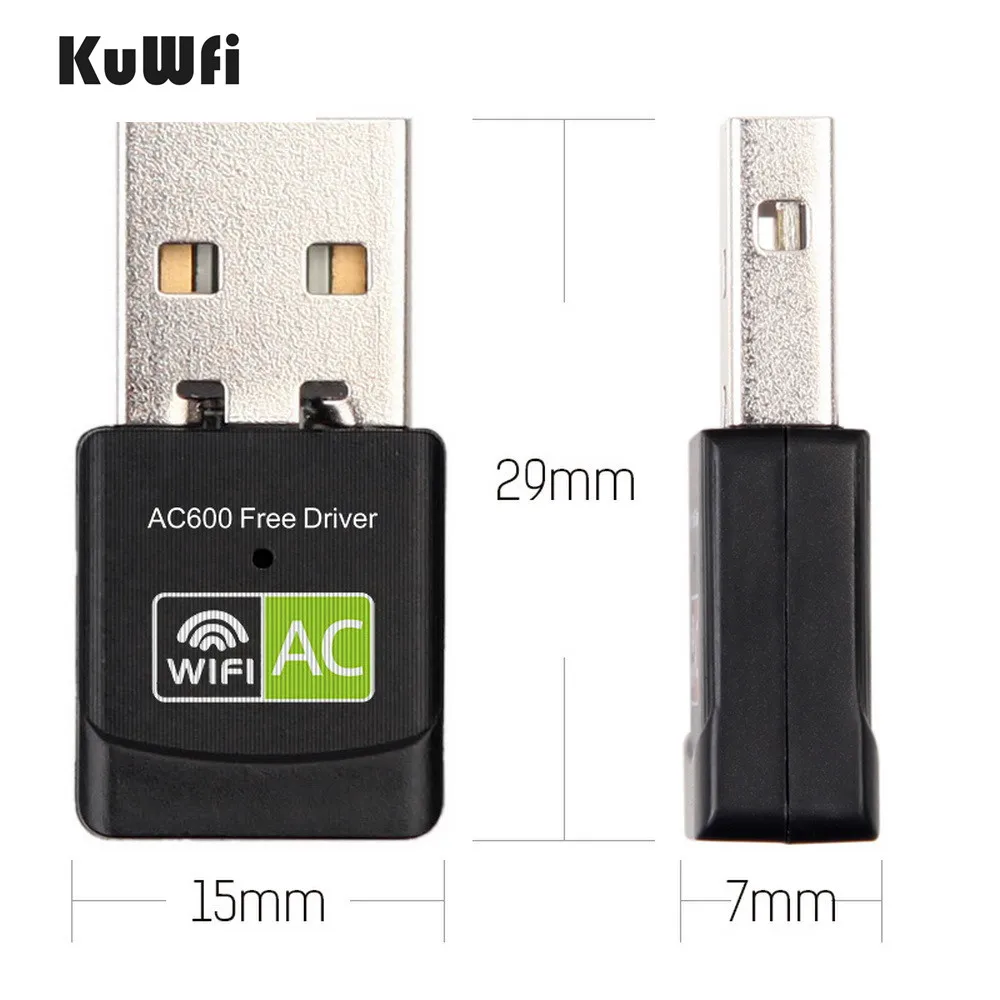 KuWfi Бесплатный драйвер беспроводной USB Wifi адаптер 600 Мбит/с Ethernet 2 4G 5G