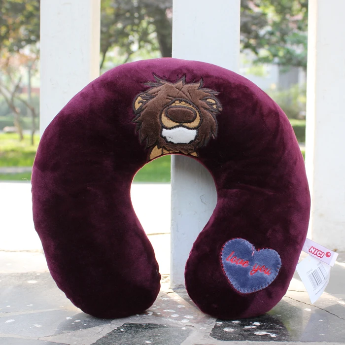 Plush Cartoon Neck Ushape Pillow Headrest For Office Flight Airplane