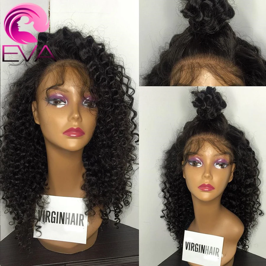 

7A Mongolian Kinky Curly Wigs Glueless Full Lace Wigs Kinky Curly With Baby Hair Short Kinky Curly Lace Front Wigs Human Hair