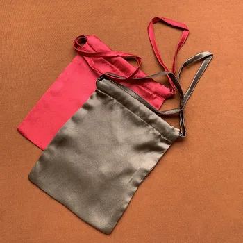 

wholesale Authentic high quality small 100% real silk drawstring bags gift packing Wrapping bags well made ornaments one layer