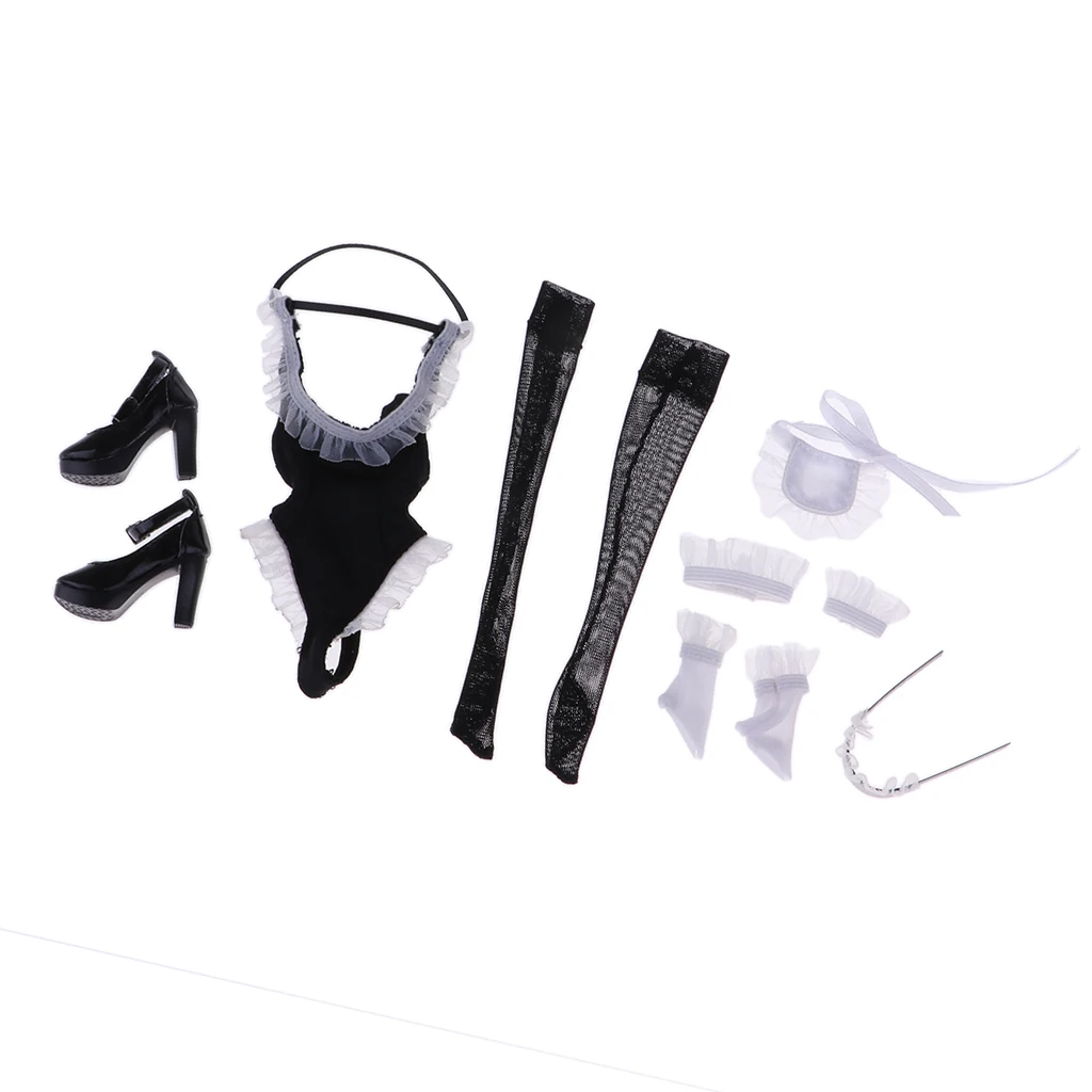 1:6 Scale Female Maid Outfit Girl Clothes for 12inch  Figure
