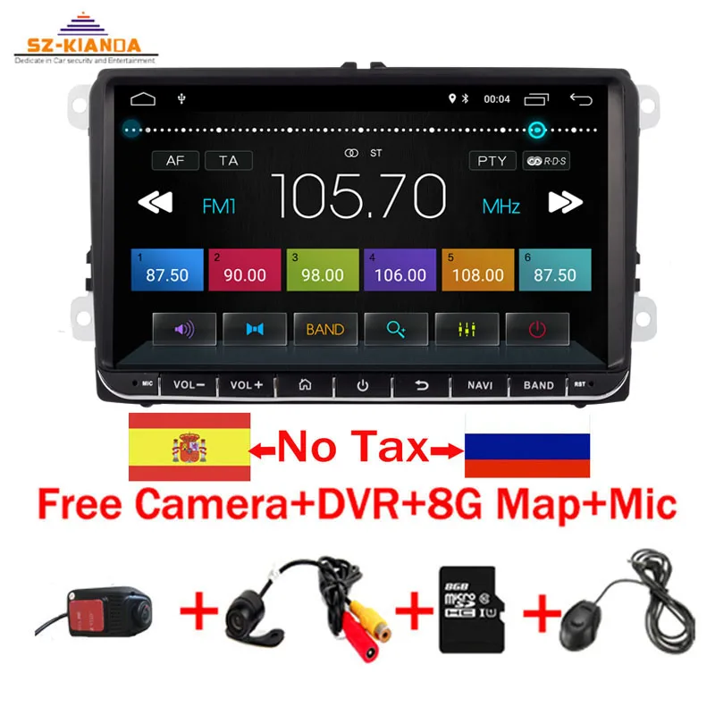 " vw android 9,0 автомобильный dvd gps навигатор для Volkswagen GOLF5 Golf6 POLO PASSAT B5 B6 JETTA TIGUAN Радио руль BT