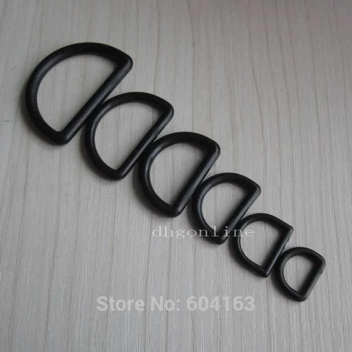 

100 Pcs Plastic D Dee Ring 10mm 12mm 15mm 19mm 25mm 32mm 38mm for Belt Buckles Bag ribbon Paracord