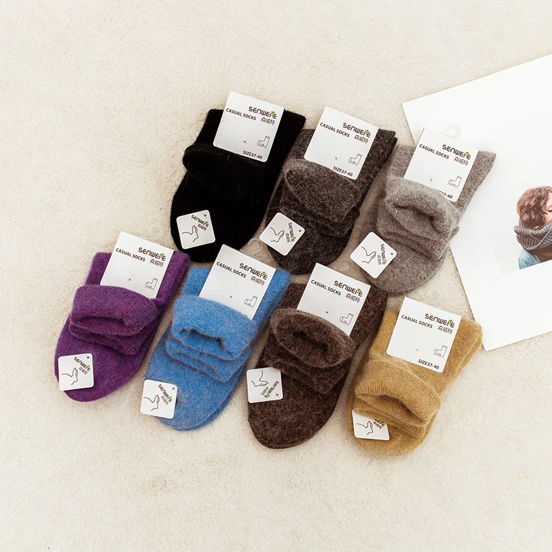 New High Quality Angola Rabbit Merino Wool Socks Women Winter Socks Women Female Socks Warm Socks For Women Big Size