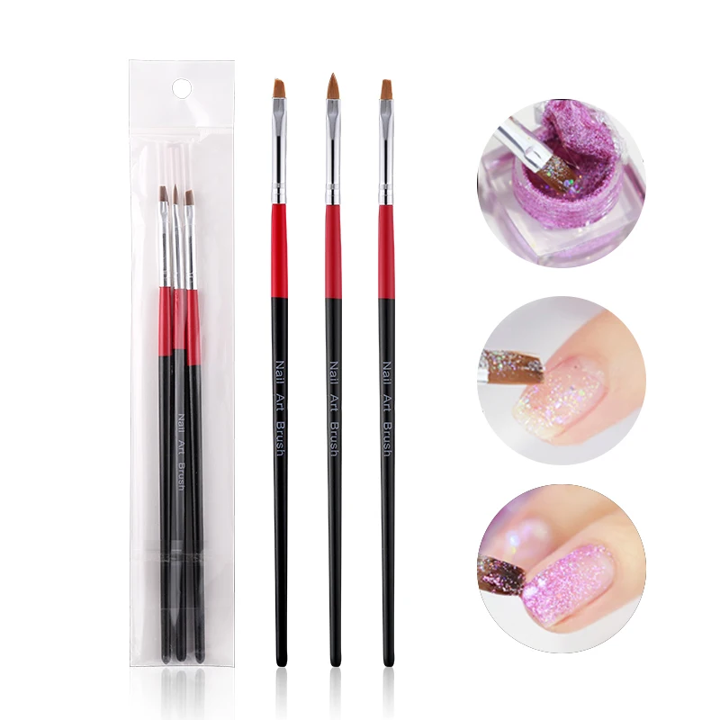 Modelones 3pcs Nail Art Gel Painting Pen Polish Set Nail Beauty Nail