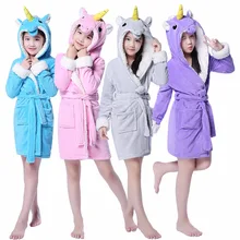 

Newcosplay Full Sleeve Kids Robe Hooded Flannel Bathrobe For Children Chistmas Halloween Cosplay Pijamas Unicorn Cosplay Costume
