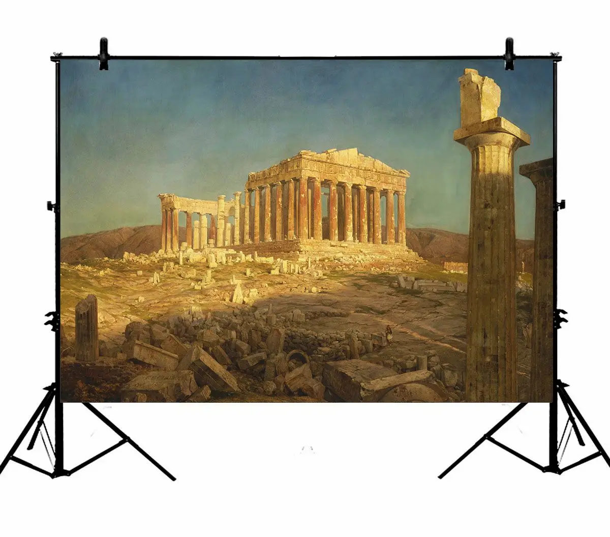 

5x7ft Greece Ancient Parthenon Temple Painting Architectural Polyester Photo Background Portrait Backdrop