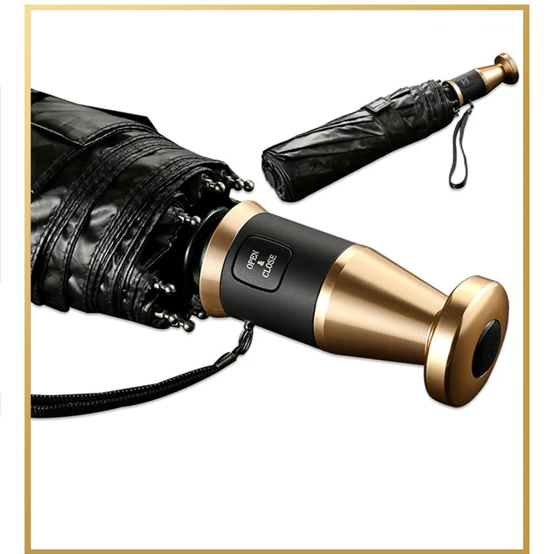 

2018 New pattern fashion Classic The alloy handle Rainy Creative Folding Umbrella Full Automatic Uv protection Wind proof