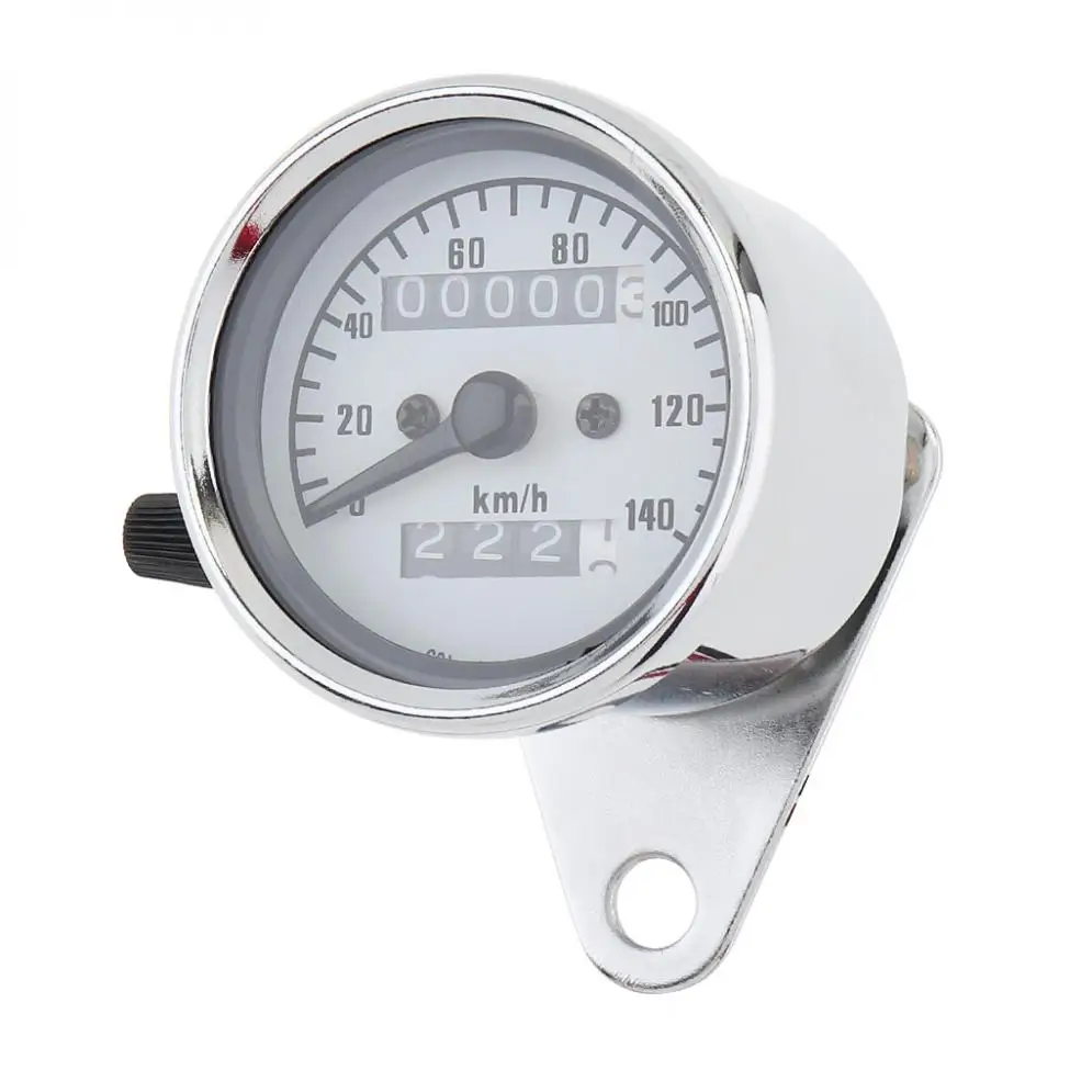 Universal 12V Yellow Night Light  Motorcycle Speedometer Metal Case  Car Meter and Kilometer Table for Retro Motorcycle