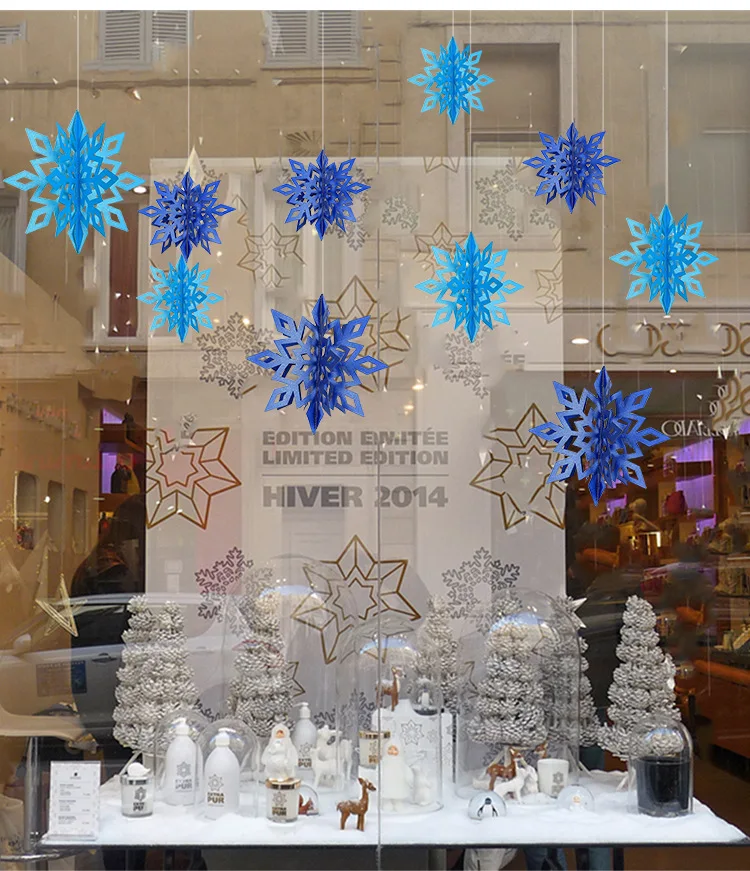 6 шт./компл. трёхмерный полый Снежинка подвесное украшение из картона вечерние рождественские украшения для дома