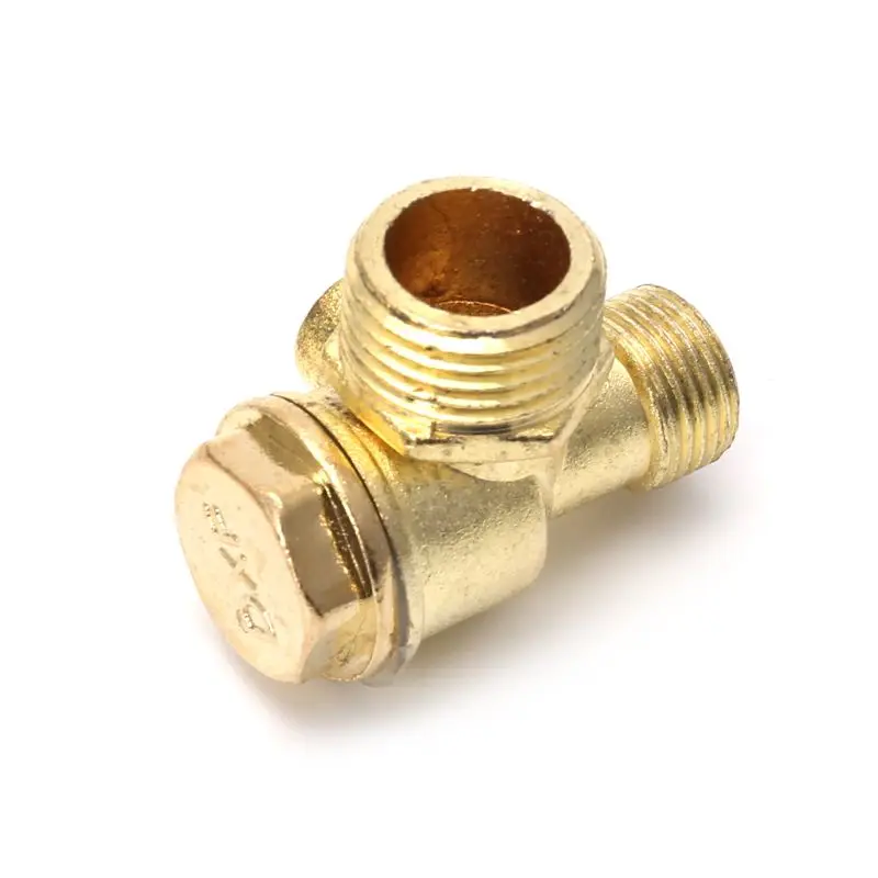 3-port Zinc Alloy Air Compressor Check Valve Central Pneumatic Valve Thread 90 Degree