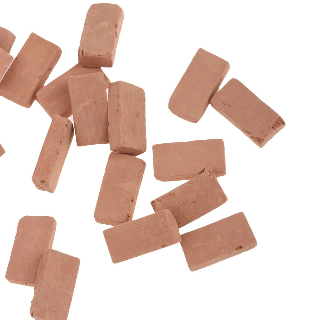 

1/16 Simulation Porcelain Red Brick Model Toy 1.7x0.9cm for Diorama Scenery