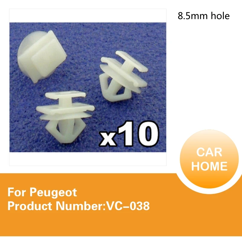 10x For Peugeot Plastic Trim Clips for Bumpers, Grille trims & Door