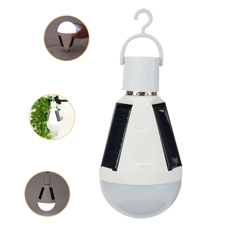 Portable E27 Rechargeable LED Solar lamp 7W 12W 85V 265V Smart Power