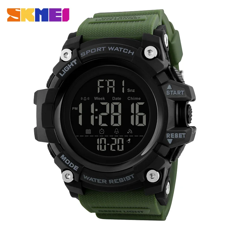 SKMEI Countdown Stopwatch Sport Watch Mens Watches Top Brand Luxury Men Wrist Watch Waterproof LED Electronic Digital Male Watch 