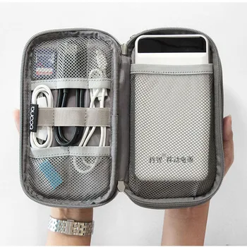 

Portable digital cable bag Travel Gadget Organizer Bag Electronics Accessories Storage Carrying Case Pouch for USB power Bank