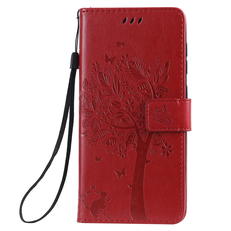 Leather Wallet Case for Samsung Galaxy A50 card slot holder stand flip silicone soft cover Samsung A50 Case A70 A40 A30 A20 - Цвет: Красный