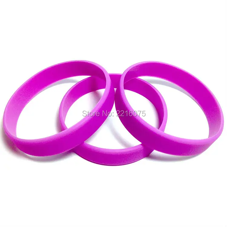 100pcs Purple silicone wristband rubber bracelets free shippingin Cuff Bracelets from Jewelry