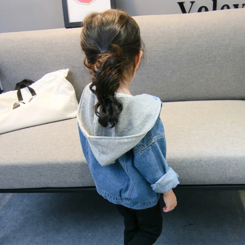 

2018 Kids Denim Jacket Girls Jean Coat Clothing Fashion Causal Girls Children Outerwear Cowboy Toddler Hooded Cardigan