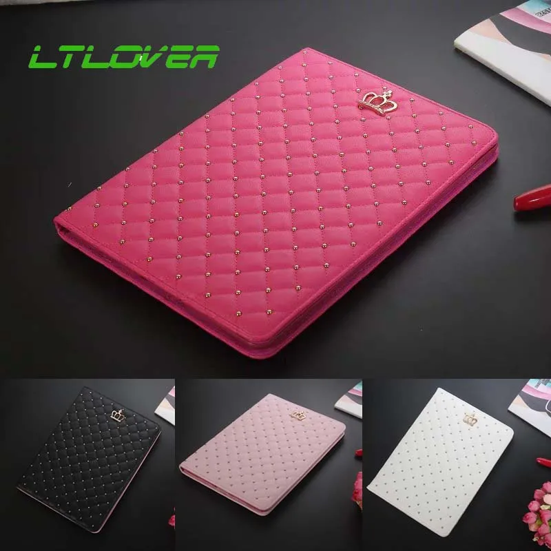Case For iPad Mini 4 Crown Diamond PU Flip Leather Smart Protective
