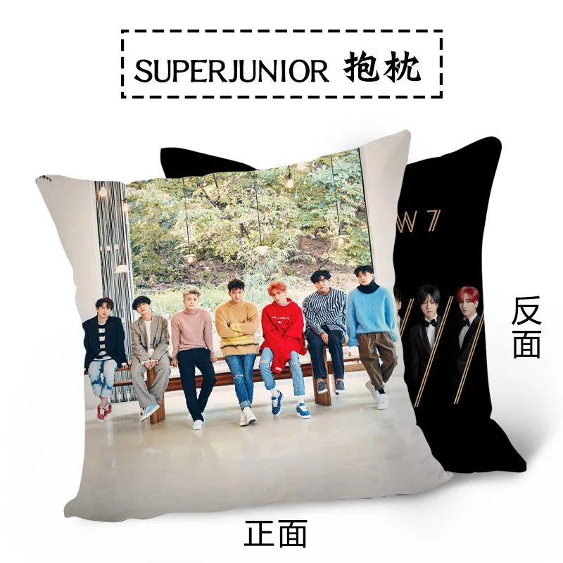 

MYKPOP]SUPER JUNIOR Double-Side HD Printing Cushion KPOP Fans Collection SA18052508