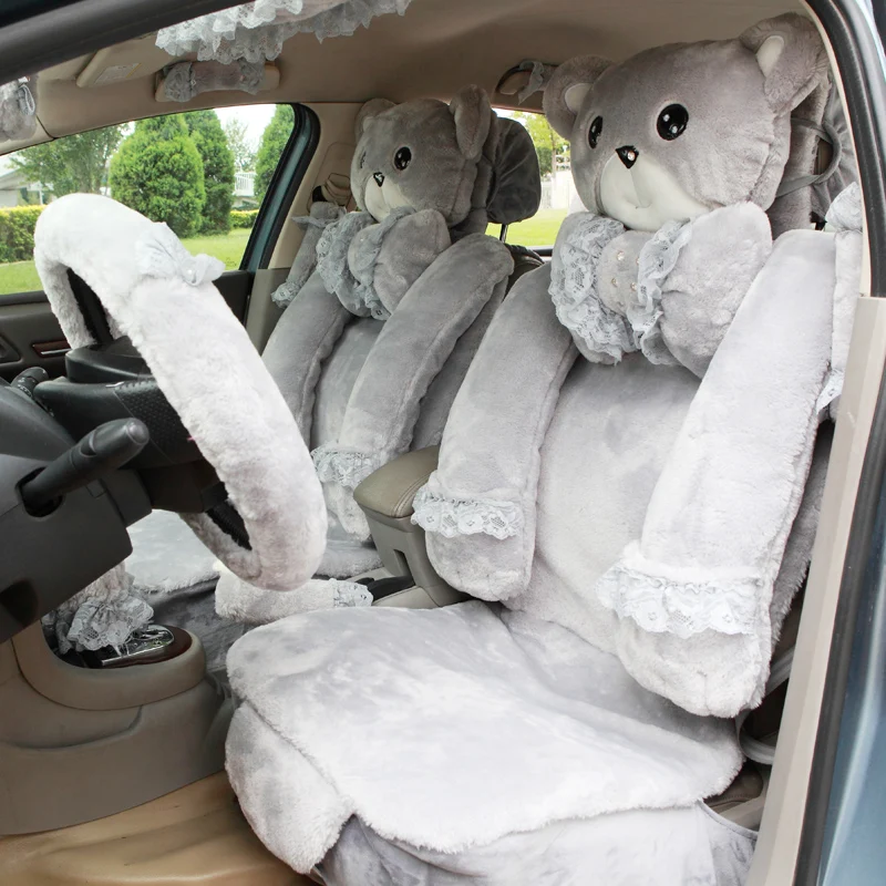 Mei-Mei-Bear-Universal-Automobile-Car-Seat-Cover-Milk-Velvet-Cushion-9pcs-pink4