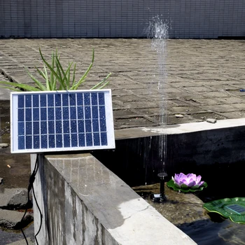 

Solar Water Pump Power Panel Kit Fountain Pool Garden Pond Square 380L/H 5W Wave Maker Garden Plants