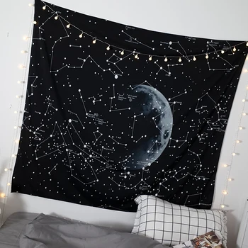 

Tapestry Psychedelic Constellation Galaxy Space Pattern Rug Wall Hanging Light-weight Polyester Fabric Wall Decor Home