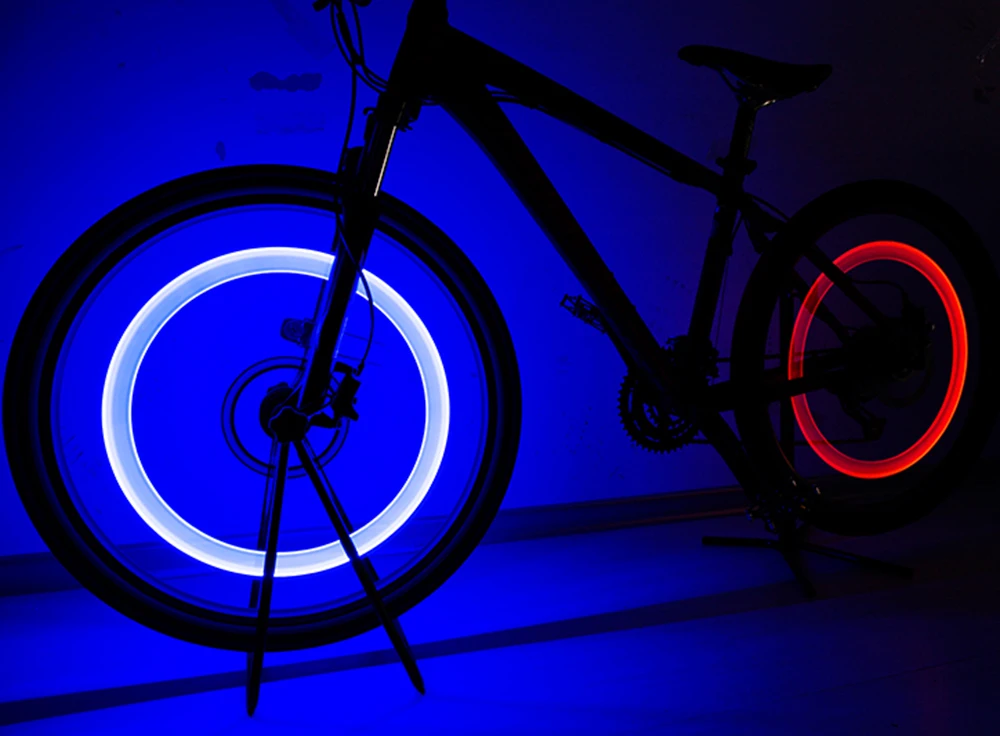Водонепроницаемый светодиодный светильник для велосипеда с клапаном для шин, велосипедный светильник для езды на велосипеде, спортивный Предупреждение светильник для безопасности, наружная подсветка колес велосипеда, аксессуары