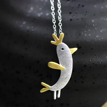 Kinitial 1Pcs New Simple 925 Silver Cute Animal Bird Necklace Pendant for Women Handmade Small Bird Charm Necklace Accessories