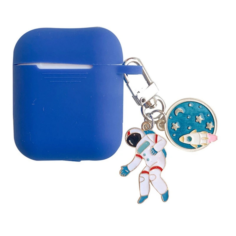  Nette Astronaut Keychain für AirPods Schutzhülle Silikon Soft Shell für Drahtlose Bluetooth Headset