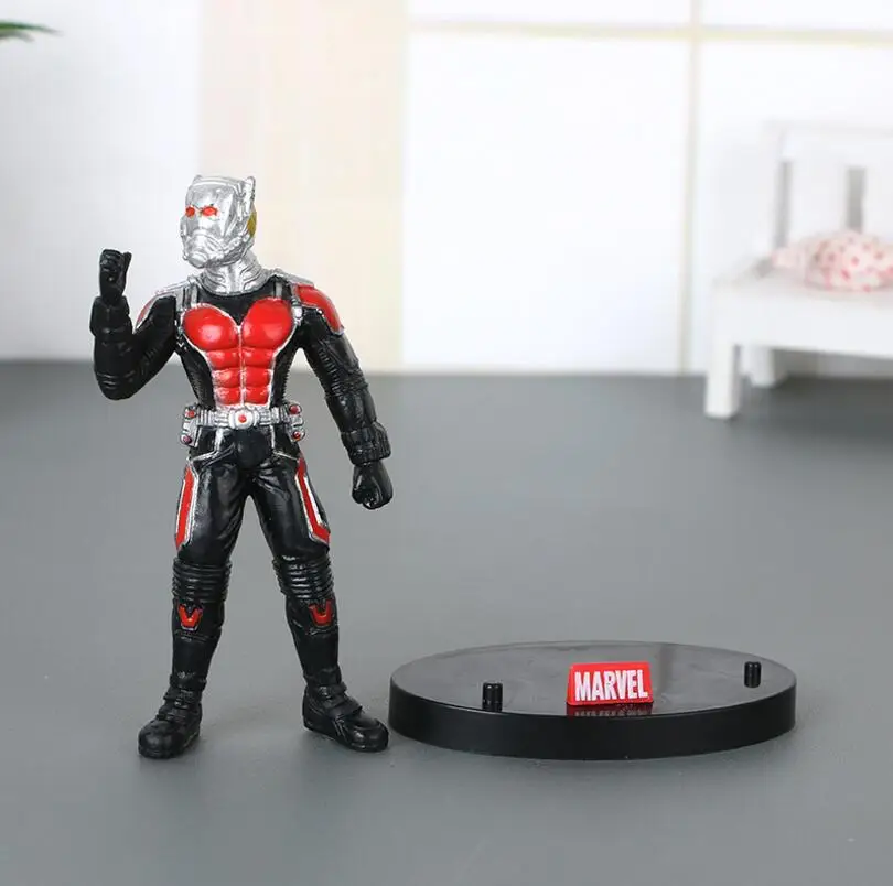

6.5 cm Marvel Avengers Ant Man 2 Captain America 3 Civil War PVC Action Figure Toys Tiny Antman with plate Collectible Model Toy