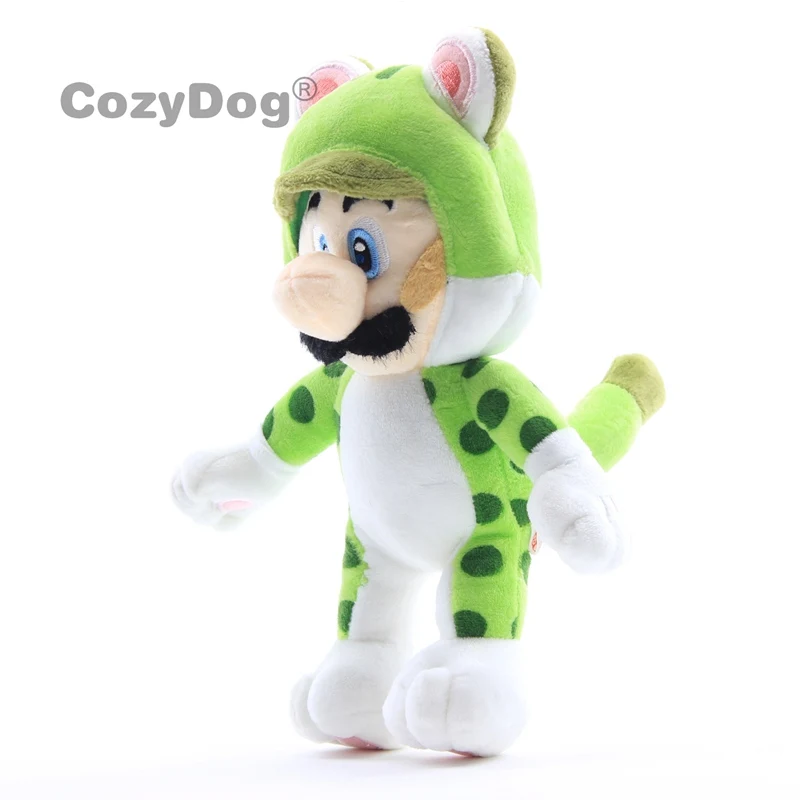 Super Mario Bros 3D World Cat Luigi Plush Toy Cute Stuffed Animal Dolls 24cm Kids Gift