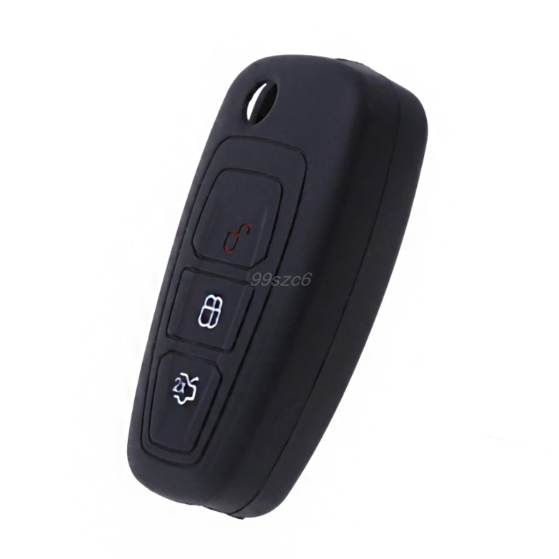 3 кнопки силиконовый чехол для ключей от машины Обложка Ford Focus Mondeo MK3 Kuga Fiesta побег