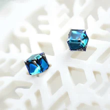 2017 Shiny Austrian Crystal Stud Earrings for Women Female Girl Birthday Gift Fashion Jewelry
