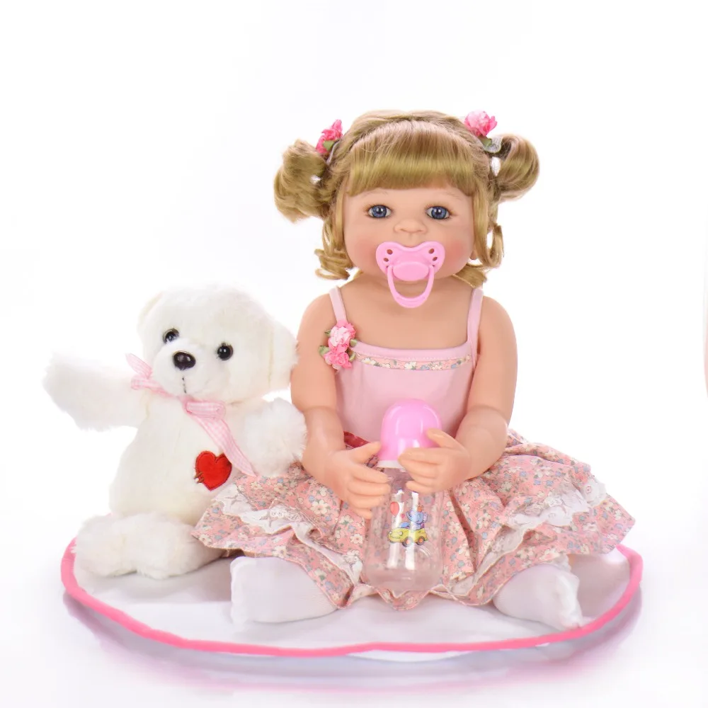 Силиконовая кукла для новорожденных девочек 22 дюйма 55 см boneca bebes Reborn silicona completo