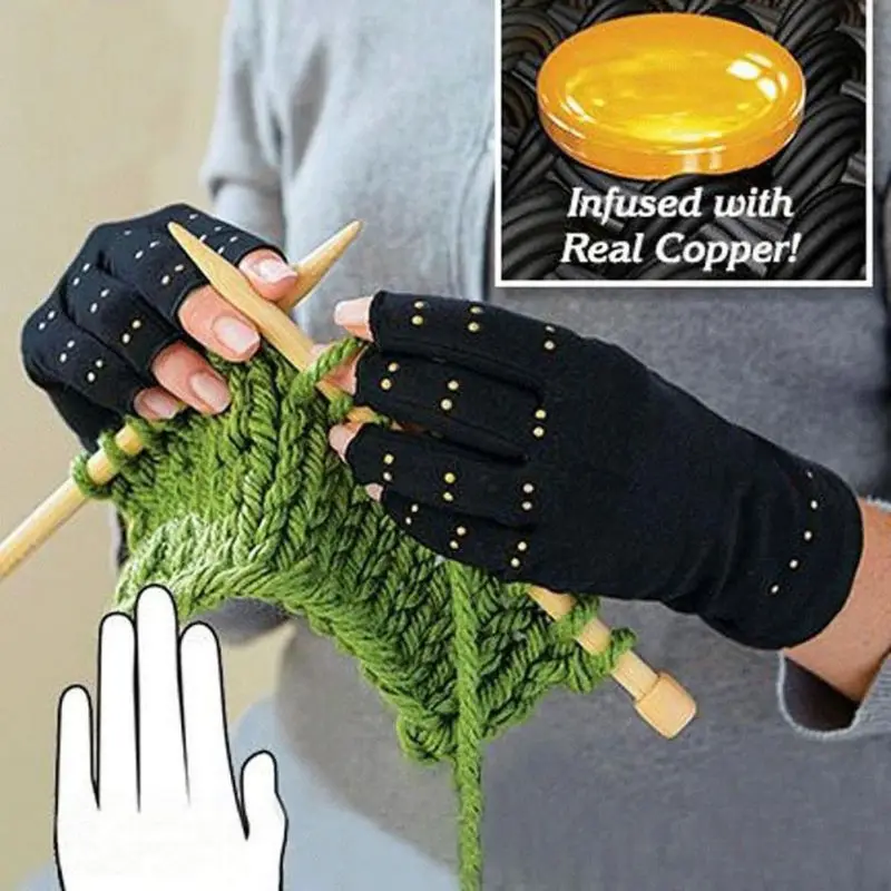 1 пара бренд медные руки перчатки при артрите терапевтический компрессионный мужской женский циркуляционный захват