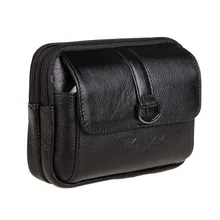 Натуральная кожа большой экран мобильного телефона куртка три слоя кожаная сумка моды талии сумка для путешествий essential талии сумка# 306-L