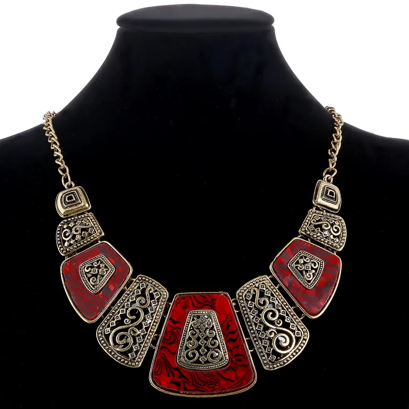 

MINHIN Delicate Statement Necklaces & Pendants Vintage Gold/Silver Geometric Choker Necklace For Women Retro Party Jewelry