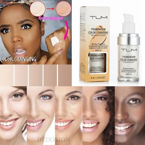 

Pro Color Changing Foundation Makeup Base Nude Face Liquid Cover Concealer Longlasting Makeup Gift sombras Skin care Foundation