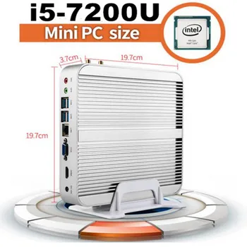 

2019 New 7th Gen Fanless Mini PC Core i5 7200u Max 3.1GHz Intel HD Graphics 620 Barebone Micro Computer HTPC Windows 10, Linux